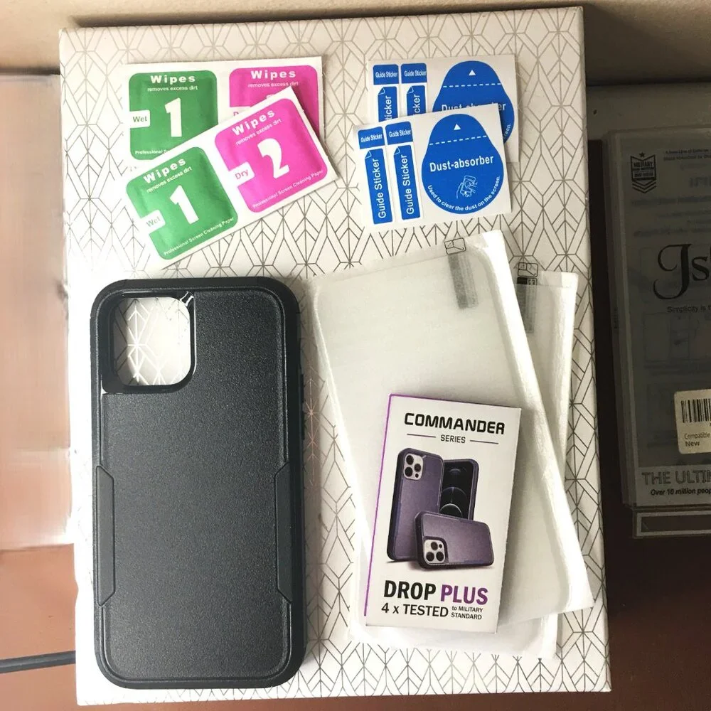 JSHRU Military-Grade Drop Protection Phone Case for iPhone 12 Pro, Black NEW
